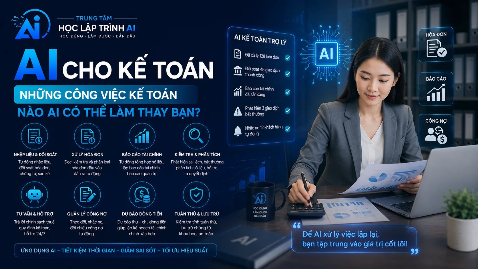 Khóa học AI cho Kế toán: Khám phá những công việc kế toán nào AI