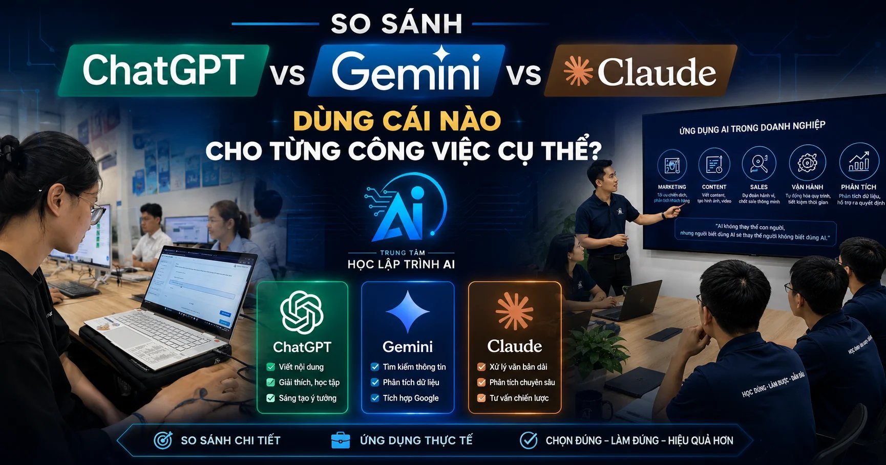 So sánh ChatGPT vs Gemini vs Claude: Dùng cái nào cho từng công việc cụ thể?