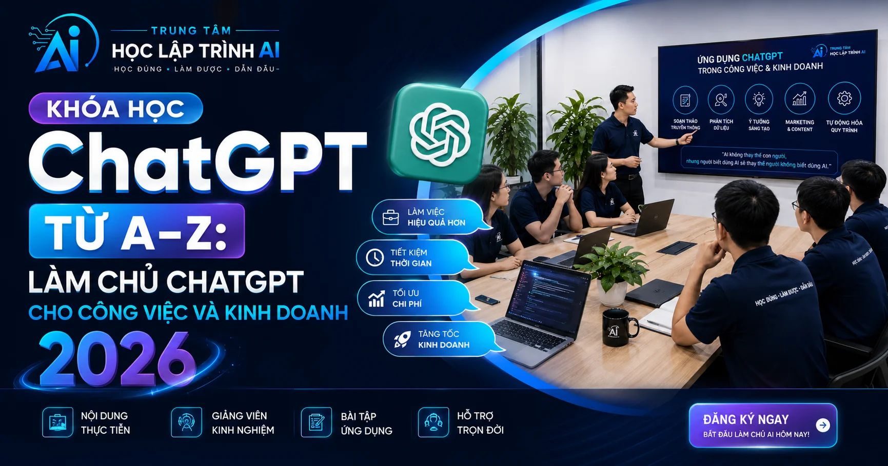 Khóa học ChatGPT từ A–Z: Làm chủ ChatGPT cho công việc và kinh doanh 2026