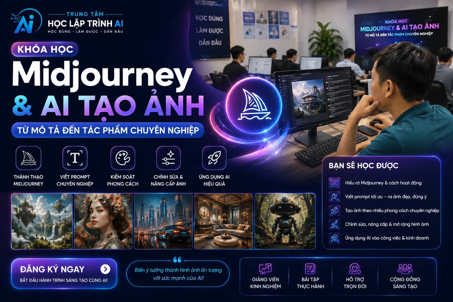 Khóa Học Midjourney & AI Tạo Ảnh: Từ Mô Tả Đến Tác Phẩm Chuyên Nghiệp