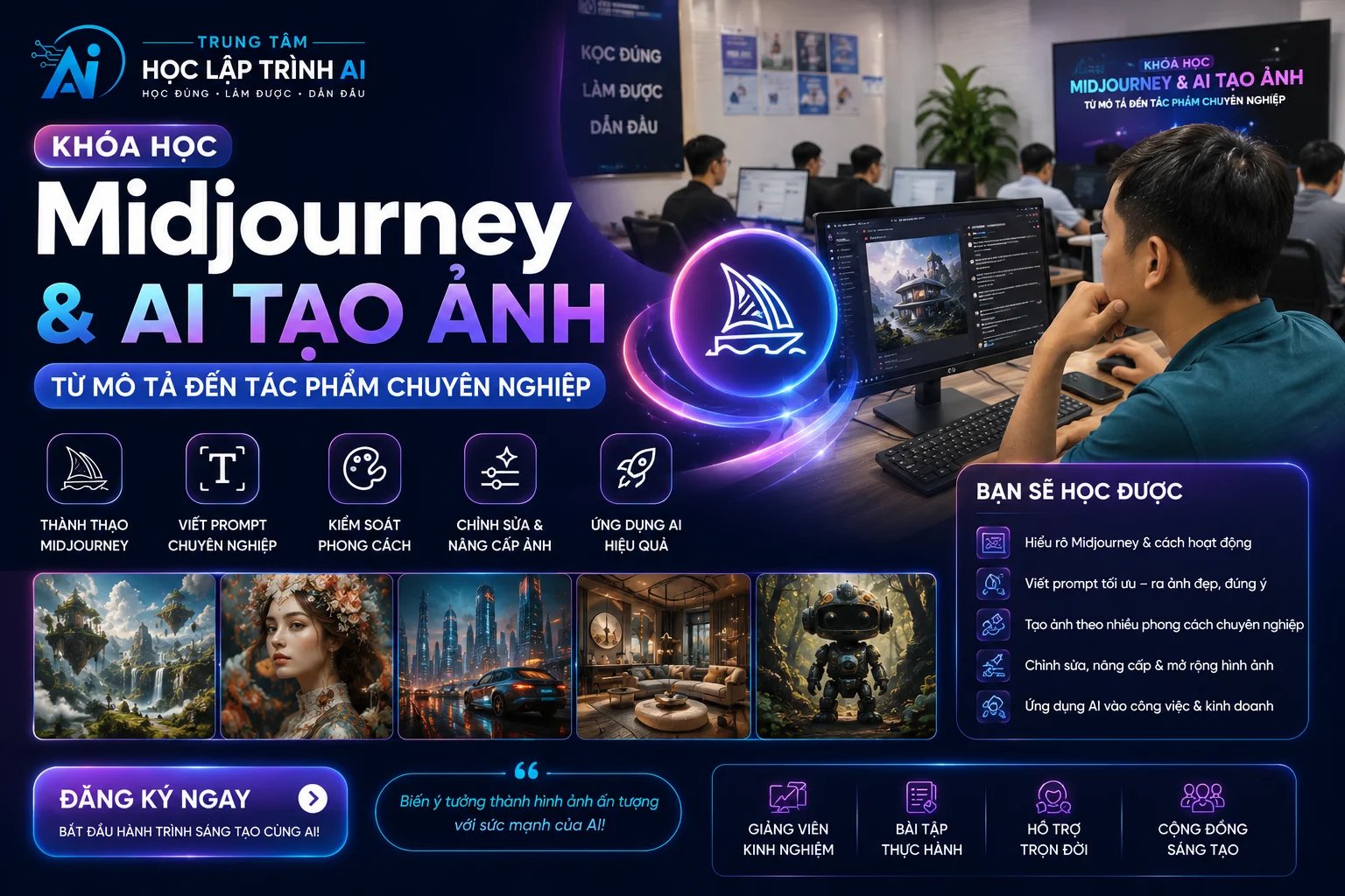 Khóa Học Midjourney & AI Tạo Ảnh: Từ Mô Tả Đến Tác Phẩm Chuyên Nghiệp